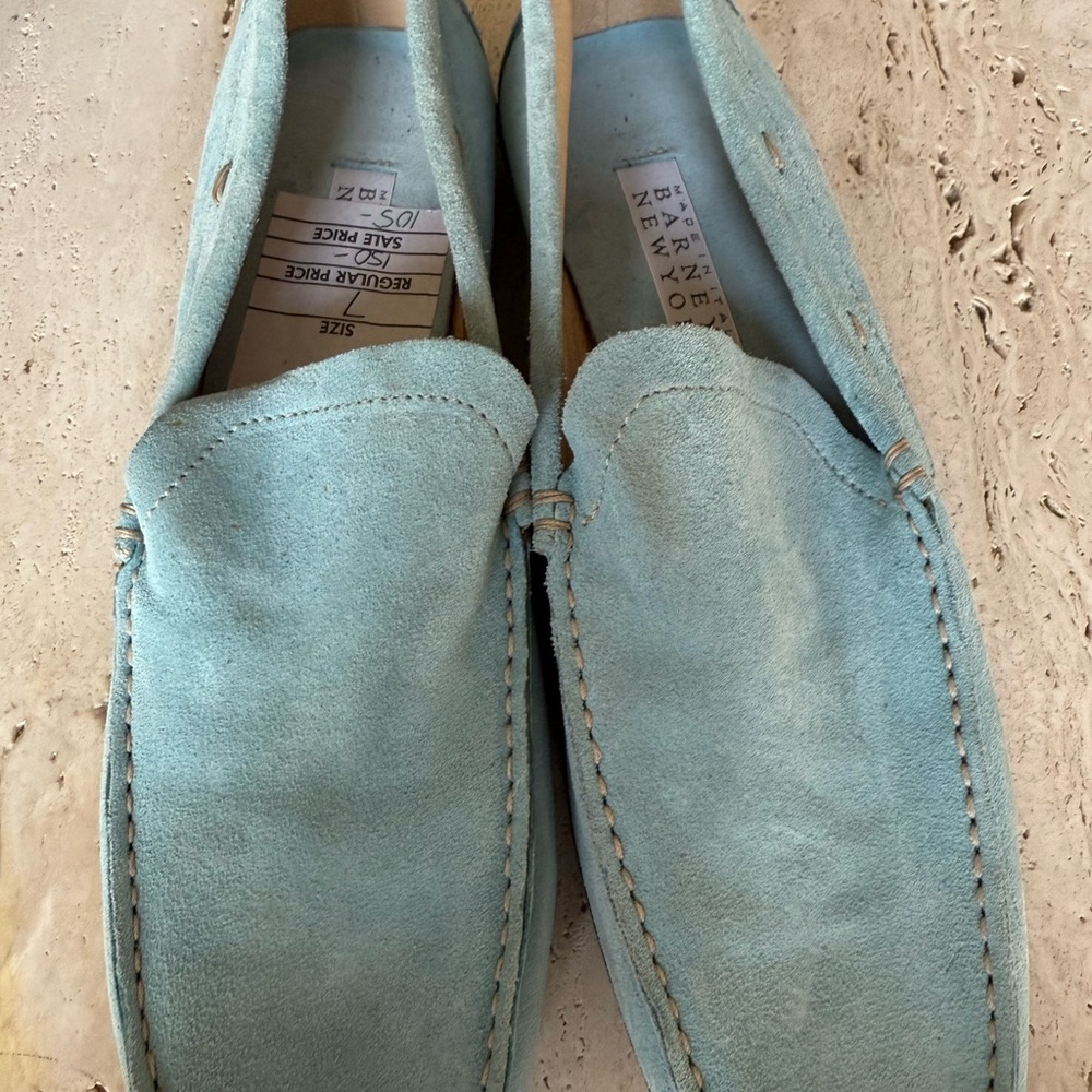 Barneys New York Blue Suede‎ Loafers
